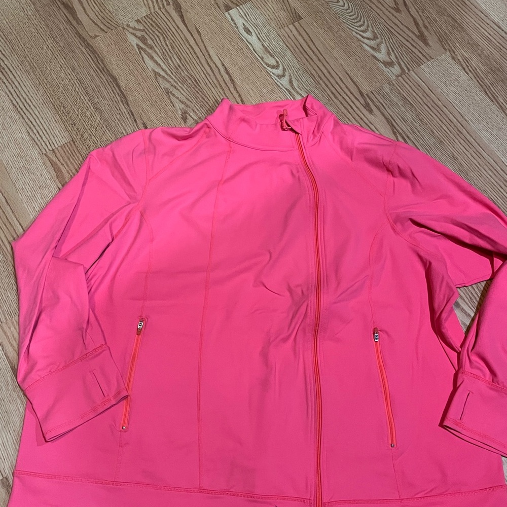 Livi Active Bright Pink Assymmetrical front zip Jacket